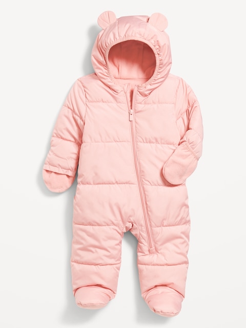 Unisex Water-Resistant Frost Free Puffer Snowsuit for Baby - Abalone Pink