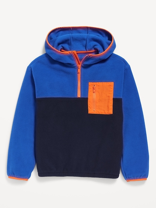 View large product image 2 of 4. Hooded Quarter-Zip Microfleece Jacket for Boys