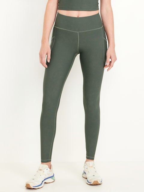 High-Waisted PowerSoft Full-Length Pocket Leggings - Dark Ivy