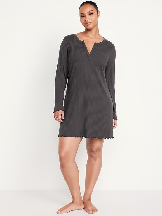 Image number 5 showing, Long-Sleeve Pointelle Nightgown