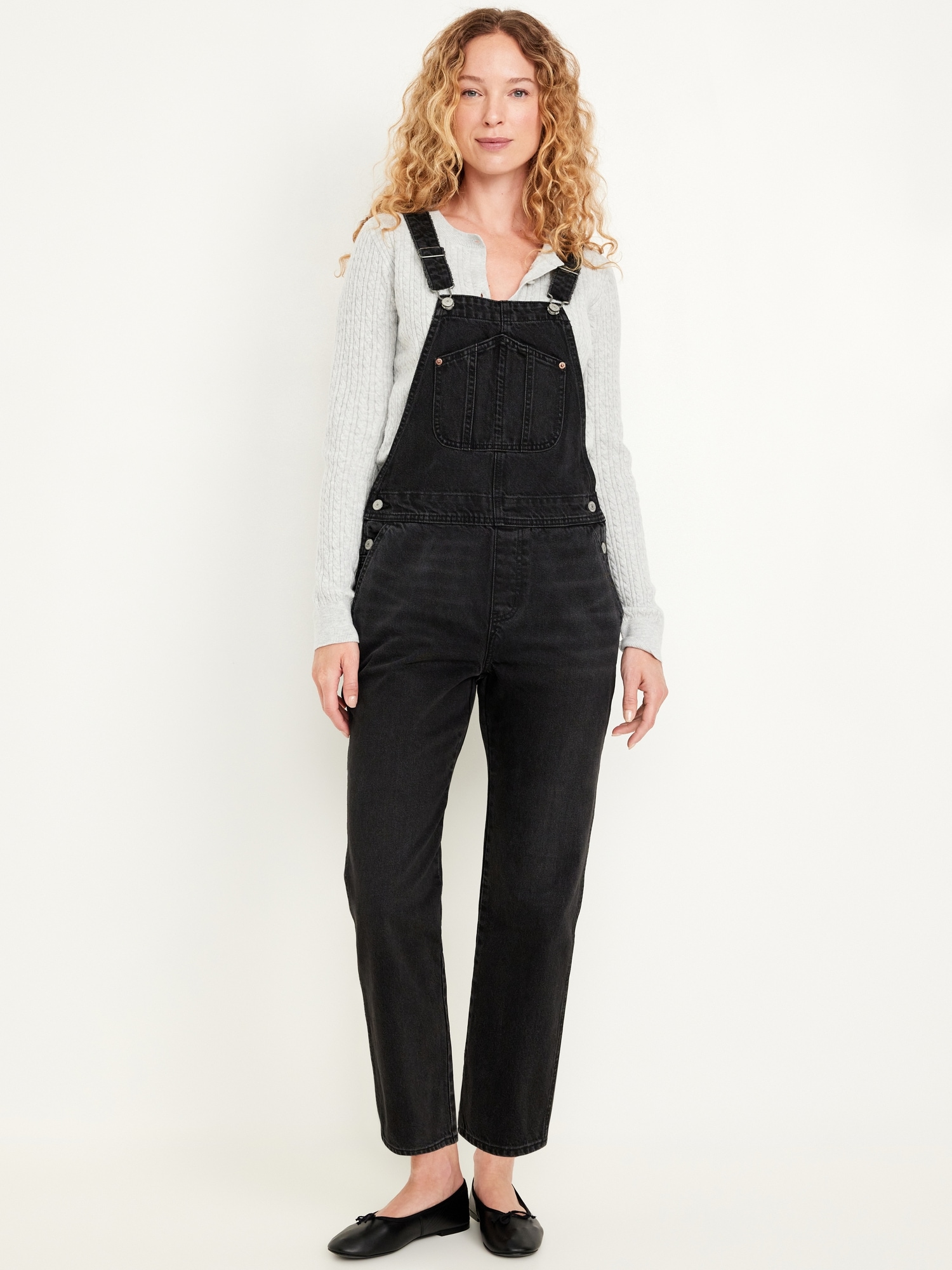 Slouchy Straight Ankle Jean Overalls | Old Navy