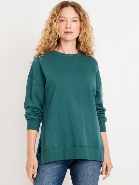 SoComfy Relaxed Tunic Sweatshirt - Moss