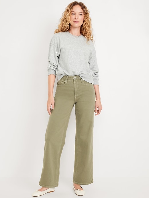 Image number 1 showing, Extra High-Waisted Sky-Hi Wide-Leg Jeans