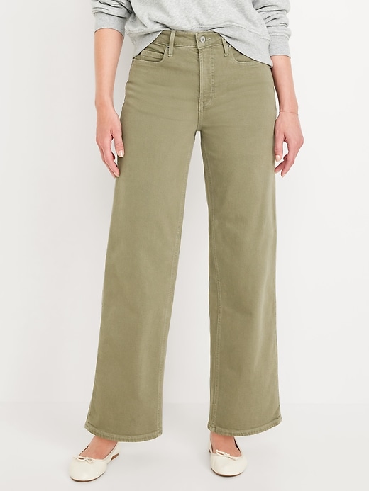 Image number 2 showing, Extra High-Waisted Sky-Hi Wide-Leg Jeans