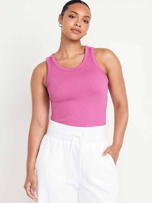 Image number 5 showing, Fitted Seamless Ribbed Tank Top