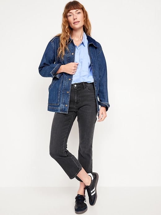 Image number 3 showing, High-Waisted Vintage Crop Flare Jeans