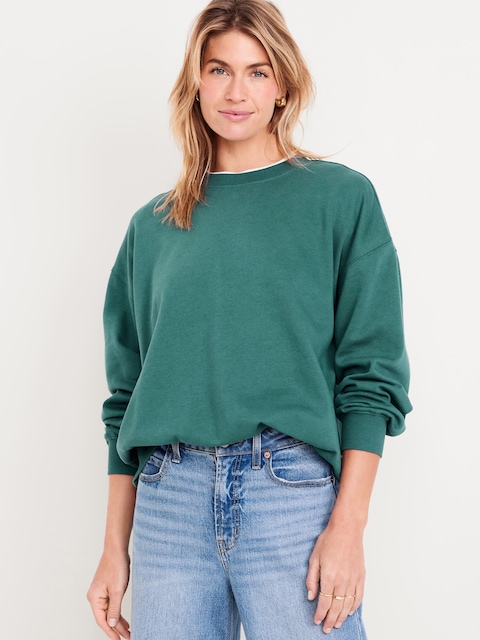 SoComfy Oversized Tunic Sweatshirt - Mossy Gate
