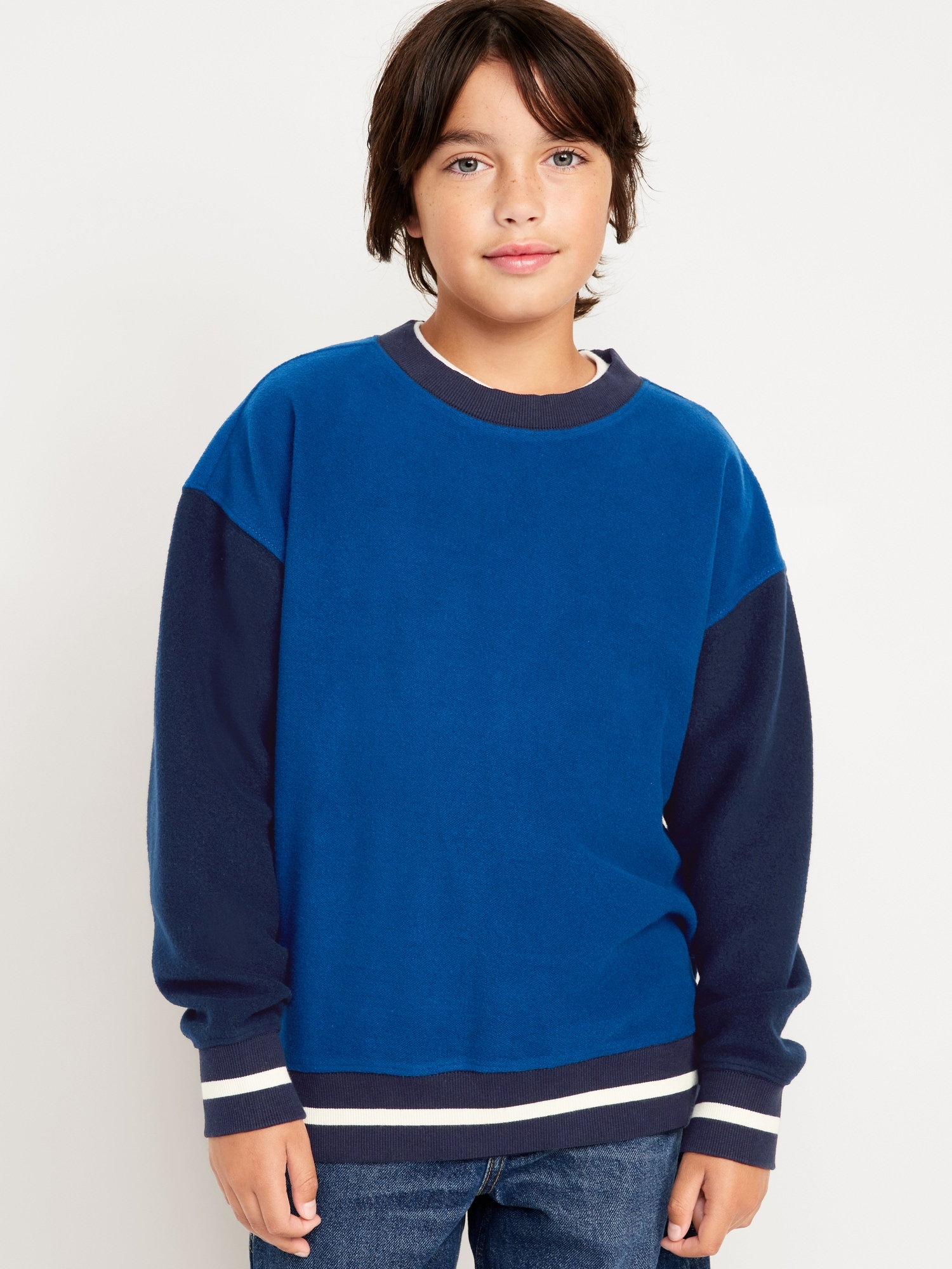 Oversized Long-Sleeve Crew-Neck Sweatshirt for Boys