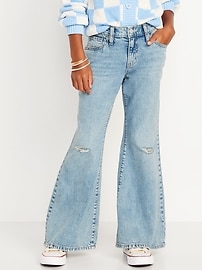 Image number 1 showing, High-Waisted Super Baggy Flare-Leg Jeans for Girls