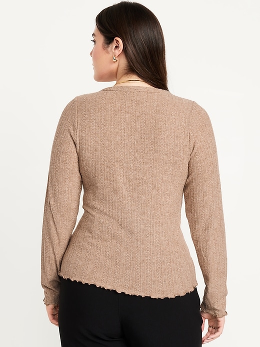 Image number 6 showing, Button-Down Pointelle Top