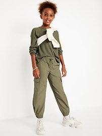 View large product image 3 of 5. High-Waisted Loose Cargo Performance Pants for Girls