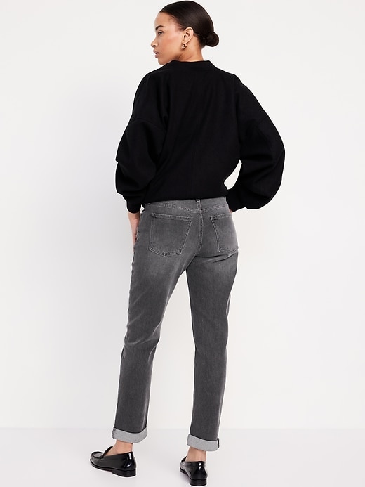 Image number 2 showing, Mid-Rise Wow Boyfriend Straight Ankle Jeans