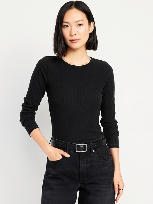 Image number 1 showing, Slim Plush-Knit T-Shirt