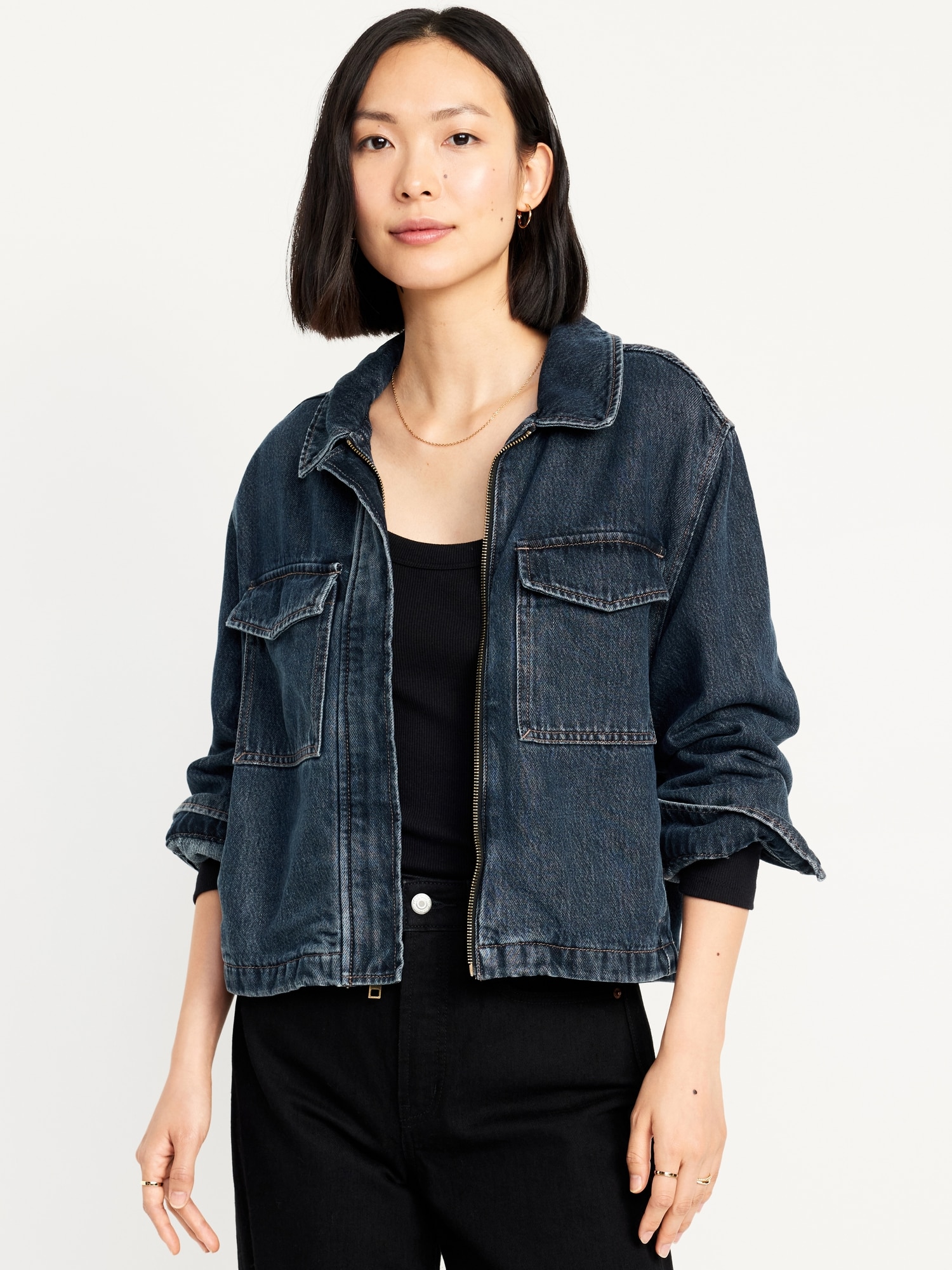 Denim shirt leather jacket best sale