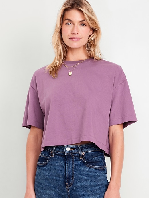 Image number 1 showing, Vintage Oversized Crop T-Shirt