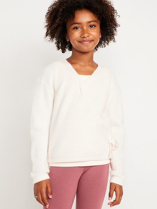 View large product image 1 of 3. SoSoft Wrap-Front Sweater for Girls