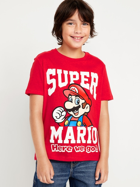 Super Mario Bros.™ Gender-Neutral Graphic T-Shirt for Kids - Robbie Red