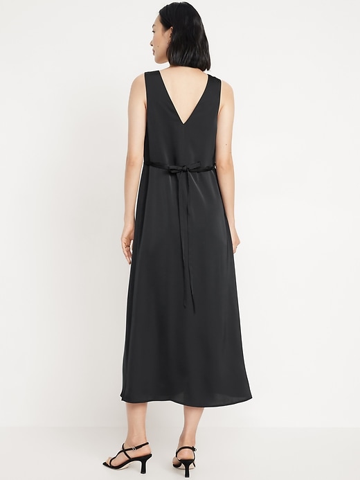 Image number 8 showing, Sleeveless Satin Midi Slip Dress