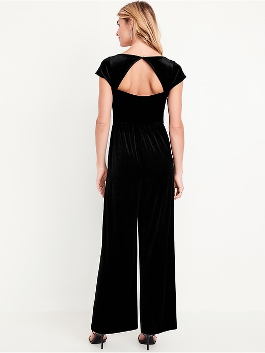 Image number 2 showing, Fit &amp; Flare Velvet Jumpsuit