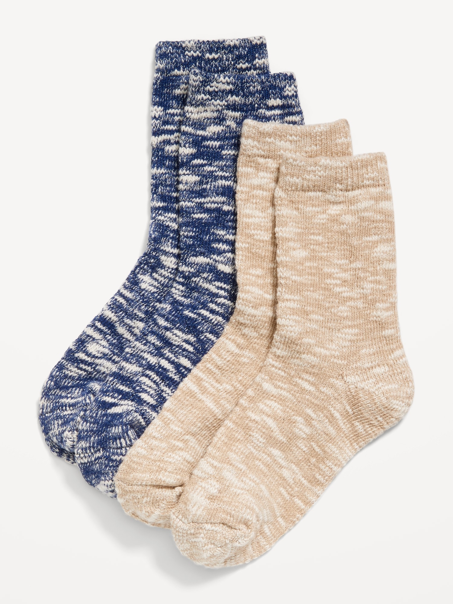 Marled-Knit Camp Crew Socks 2-Pack for Boys