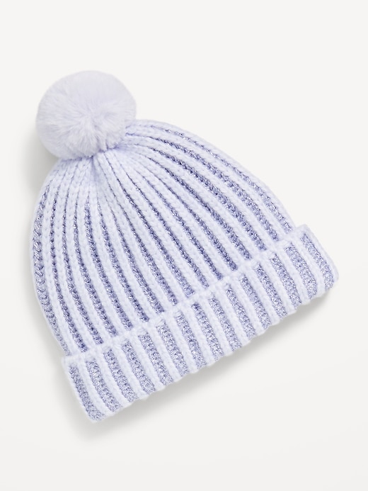 View large product image 1 of 1. Shiny Pom-Pom Beanie for Toddler Girls