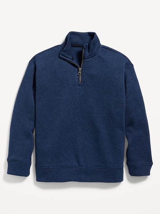 View large product image 2 of 3. Sweater-Fleece Quarter-Zip Pullover Sweater for Boys