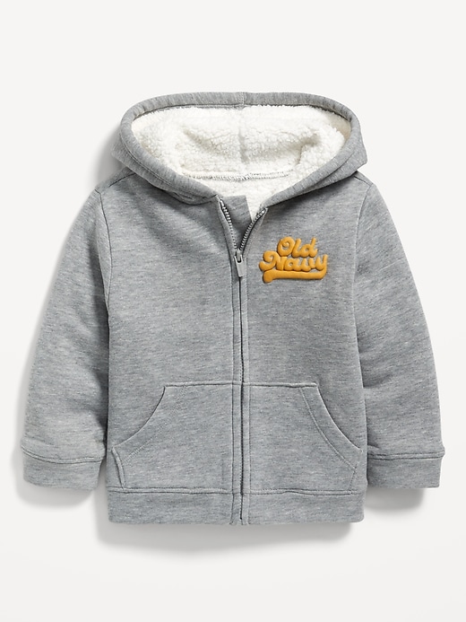 View large product image 1 of 3. Logo-Graphic Sherpa-Lined Zip-Front Hoodie for Toddler Boys