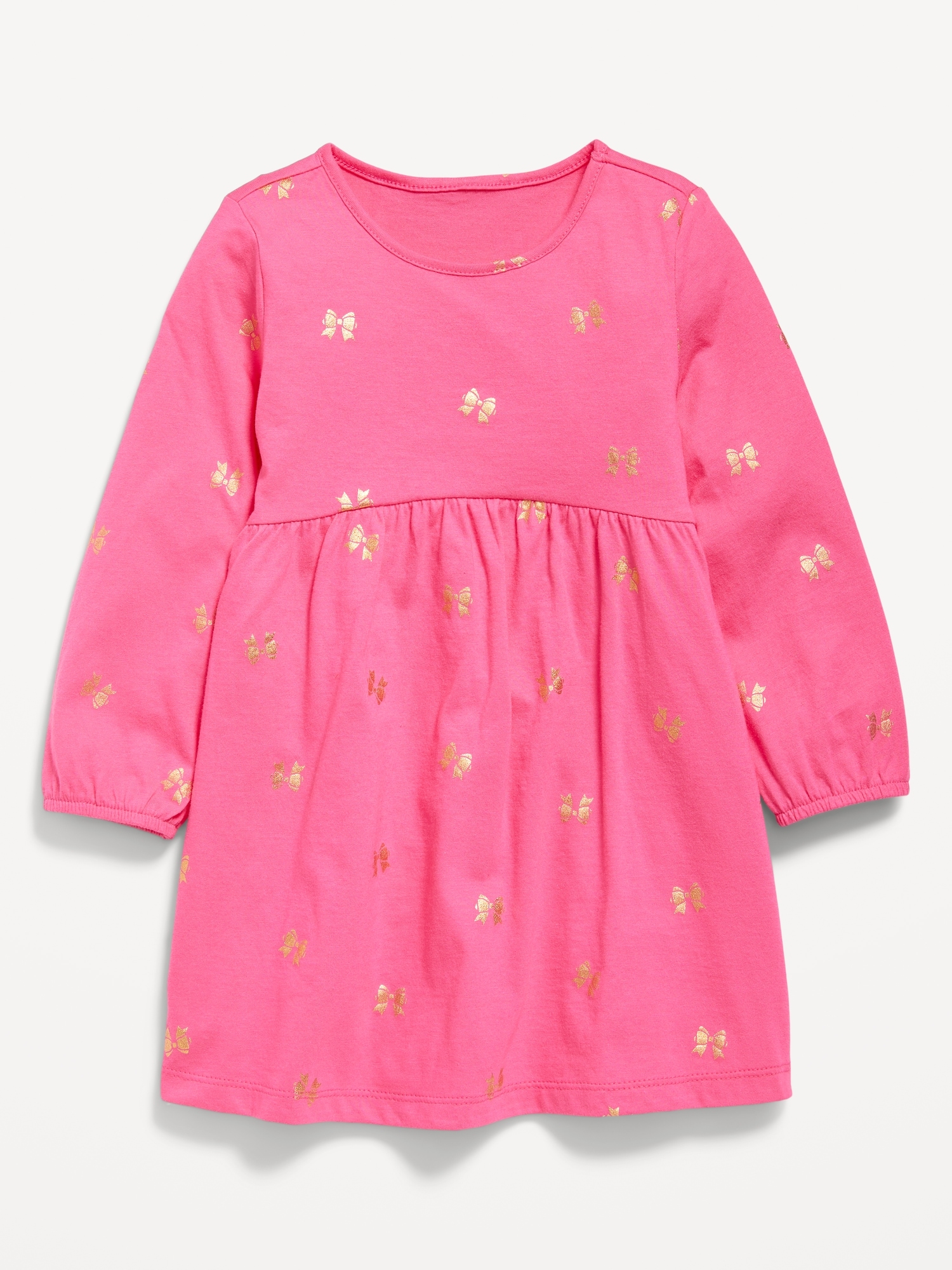 Printed Jersey-Knit Long-Sleeve Dress for Toddler Girls