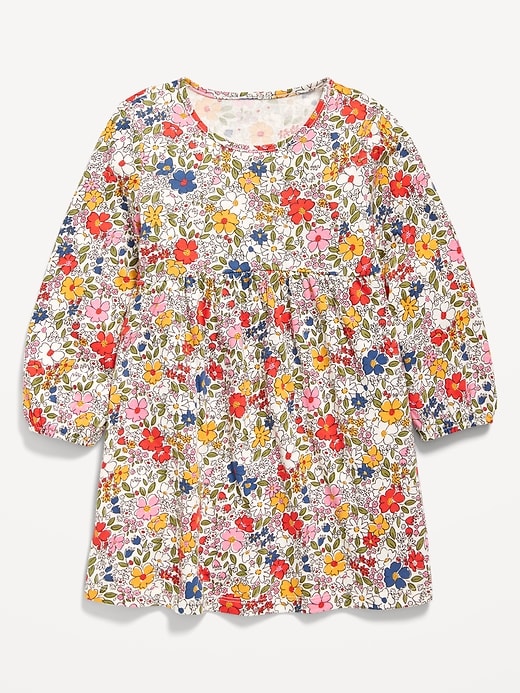 View large product image 1 of 1. Printed Jersey-Knit Long-Sleeve Dress for Toddler Girls