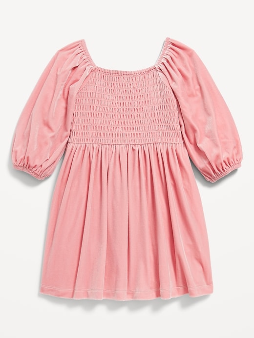 View large product image 2 of 3. Smocked Velvet Dress for Toddler Girls