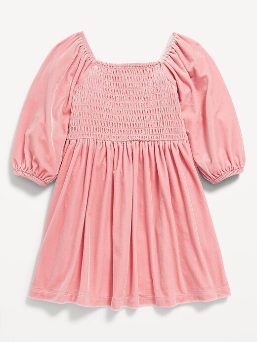 old navy pink velvet dress Smocked Velvet Dress for Toddler Girls