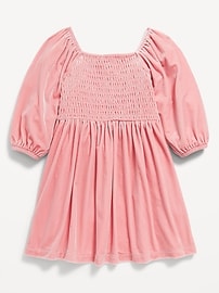 View large product image 3 of 3. Smocked Velvet Dress for Toddler Girls