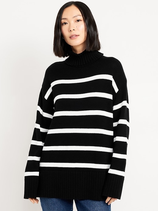 Image number 1 showing, Turtleneck Tunic Sweater