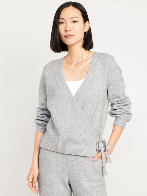 SoSoft Tie-Waist Sweater - Light Gray