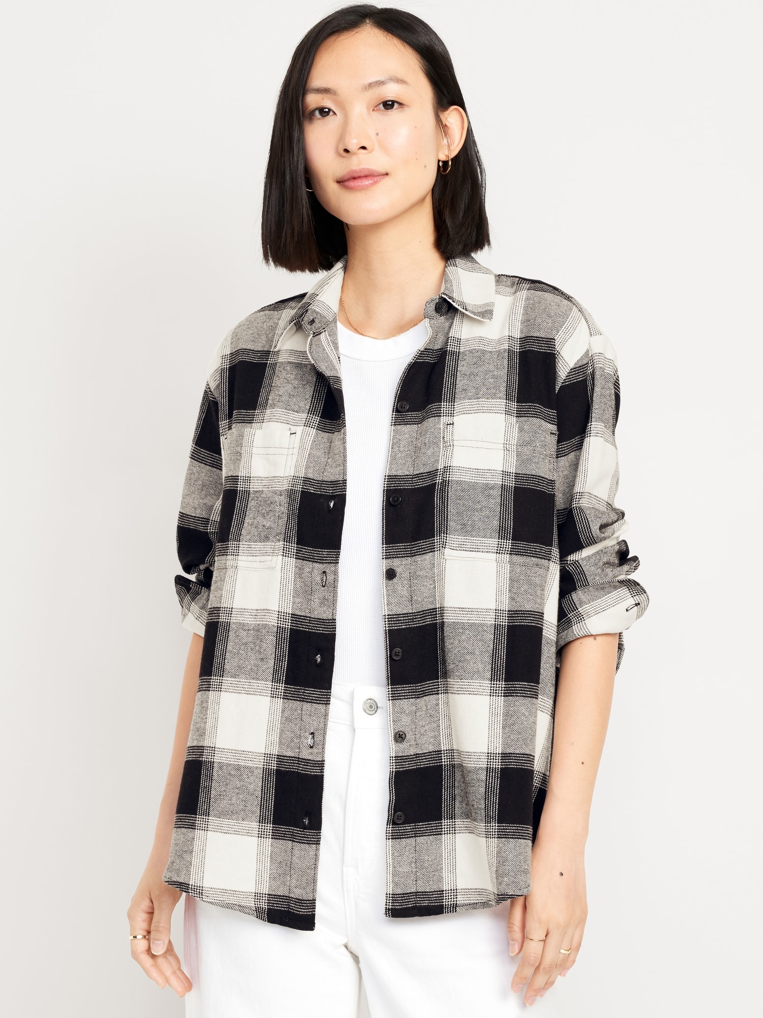 Button-Down Flannel Tunic