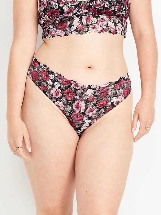 Image number 5 showing, Mid-Rise Lace Bikini Underwear