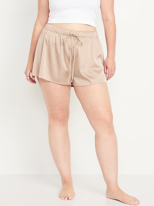 Image number 5 showing, Satin Pajama Shorts