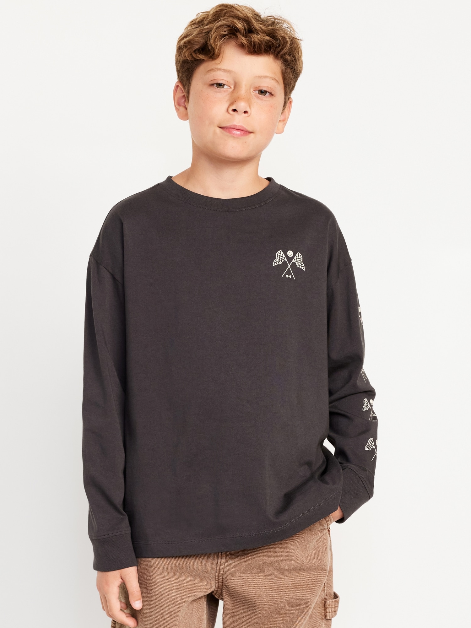 Oversized Graphic Long-Sleeve T-Shirt for Boys