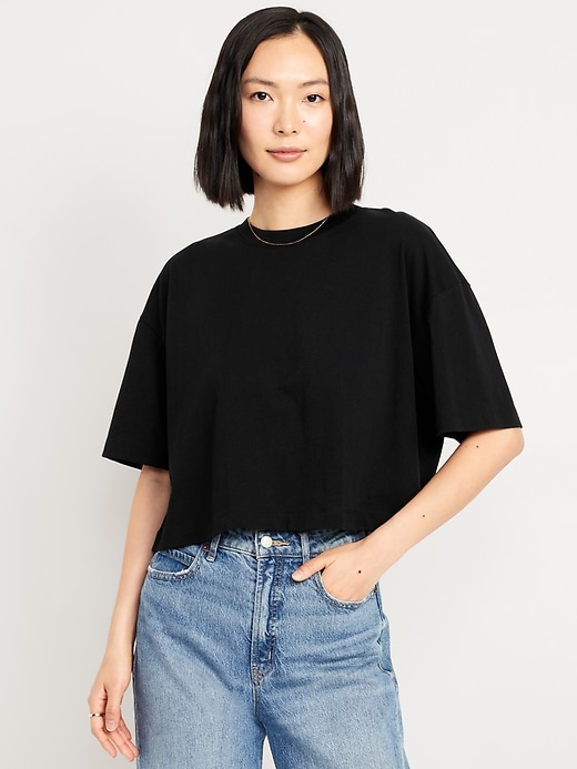 Image number 1 showing, Vintage Oversized Crop T-Shirt