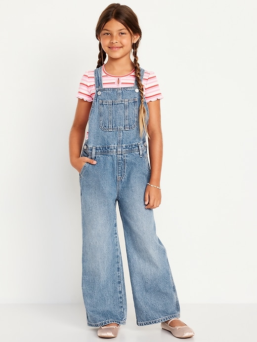 View large product image 1 of 4. Baggy Wide-Leg Jean Overalls for Girls