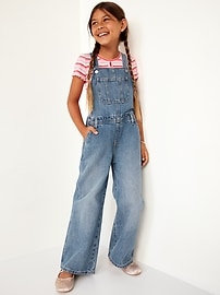 View large product image 3 of 4. Baggy Wide-Leg Jean Overalls for Girls