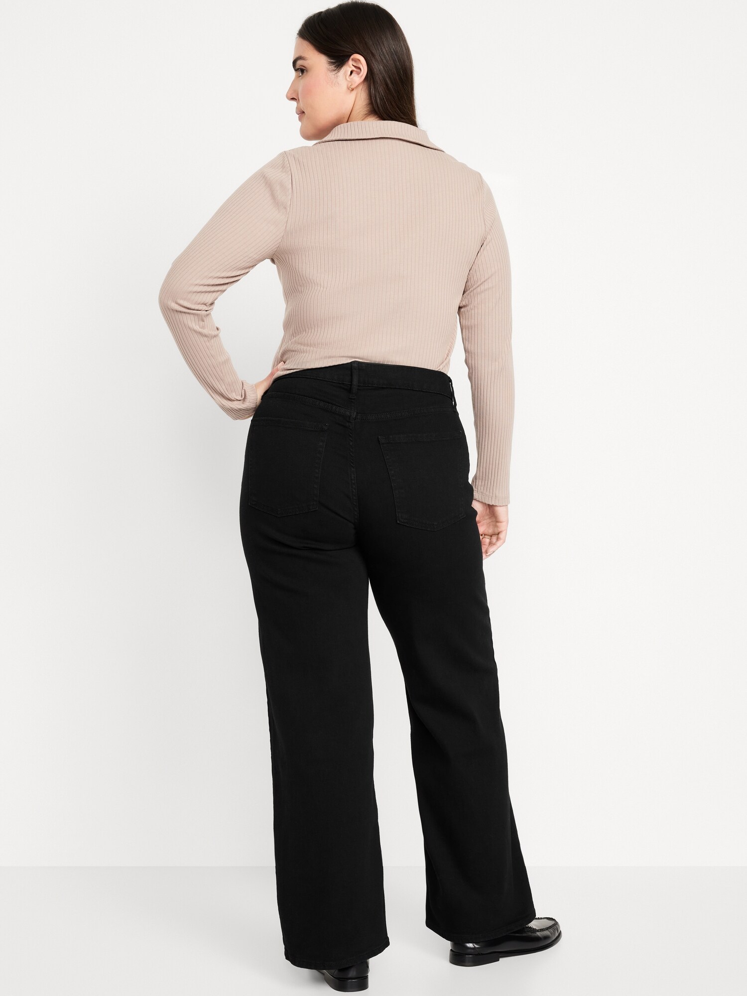Женские джинсы Old Navy High-Waisted Wow Wide-Leg, цвет: Чёрный — фото 5