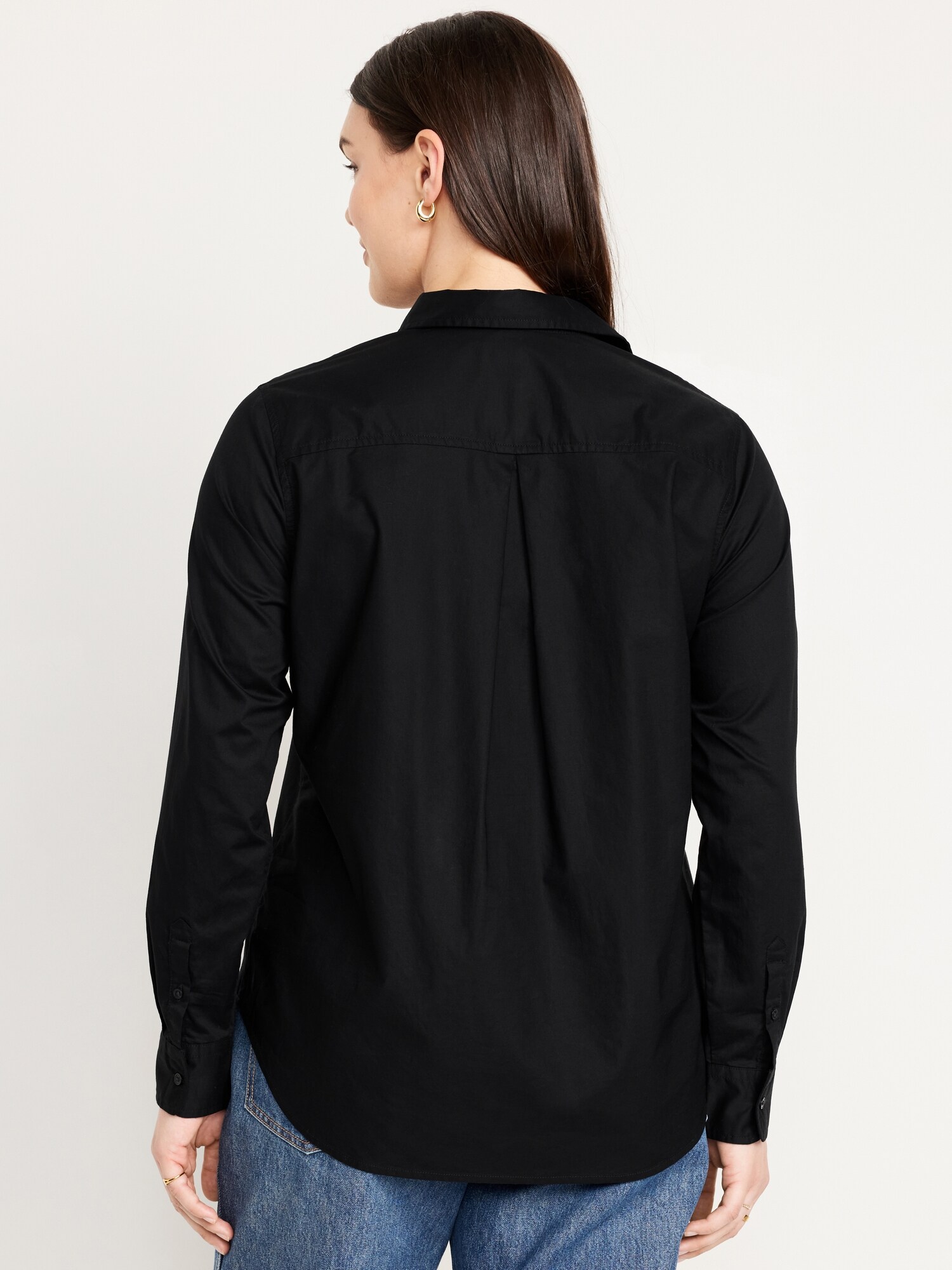 Женская рубашка Old Navy Classic Button-Down, цвет: Чёрный — фото 6