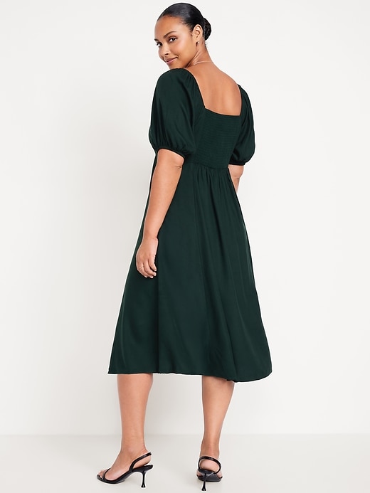 Image number 5 showing, Fit and Flare Crepe Midi Dress