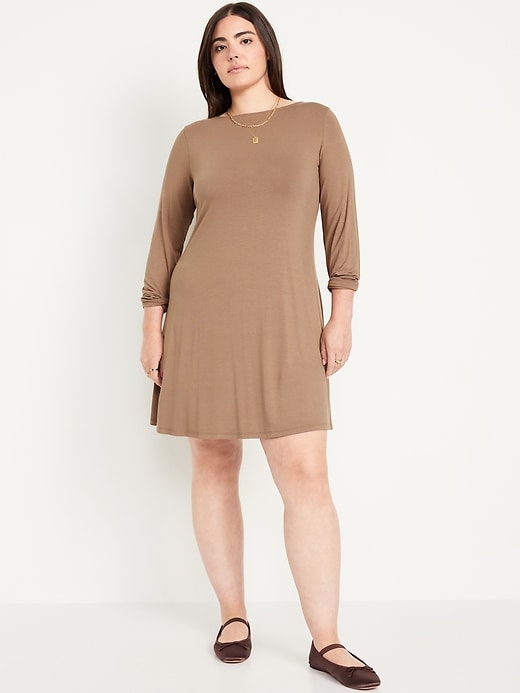 Image number 8 showing, Long-Sleeve Mini Swing Dress