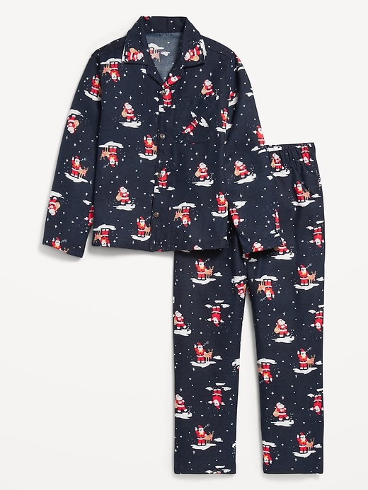 View large product image 2 of 4. Gender-Neutral Printed Button-Front Pajama Set for Kids