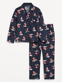 Image number 2 showing, Gender-Neutral Printed Button-Front Pajama Set for Kids