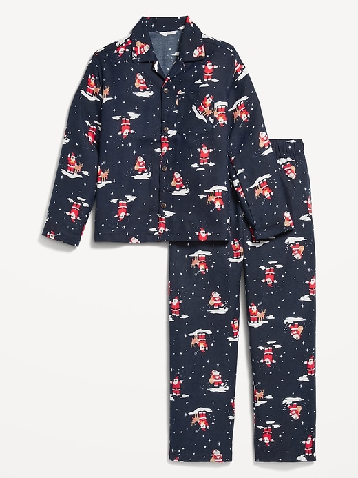 View large product image 2 of 4. Gender-Neutral Printed Button-Front Pajama Set for Kids