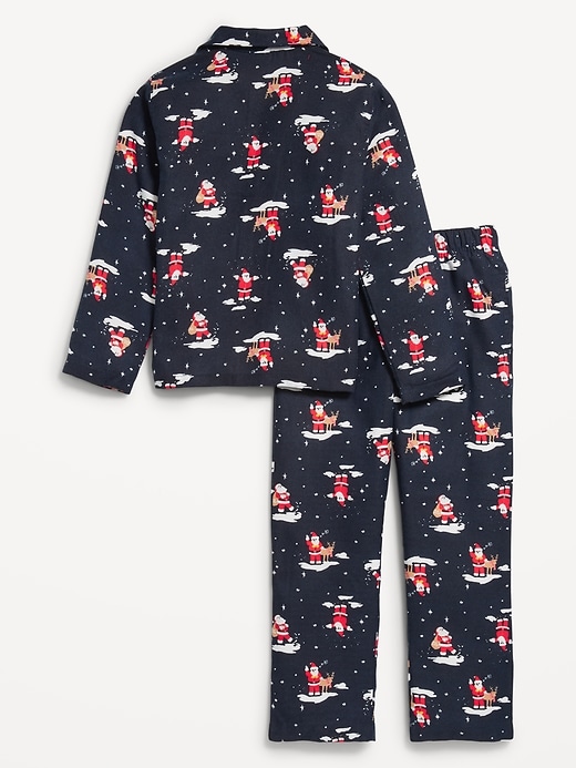 Image number 3 showing, Gender-Neutral Printed Button-Front Pajama Set for Kids