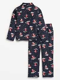 View large product image 3 of 4. Gender-Neutral Printed Button-Front Pajama Set for Kids